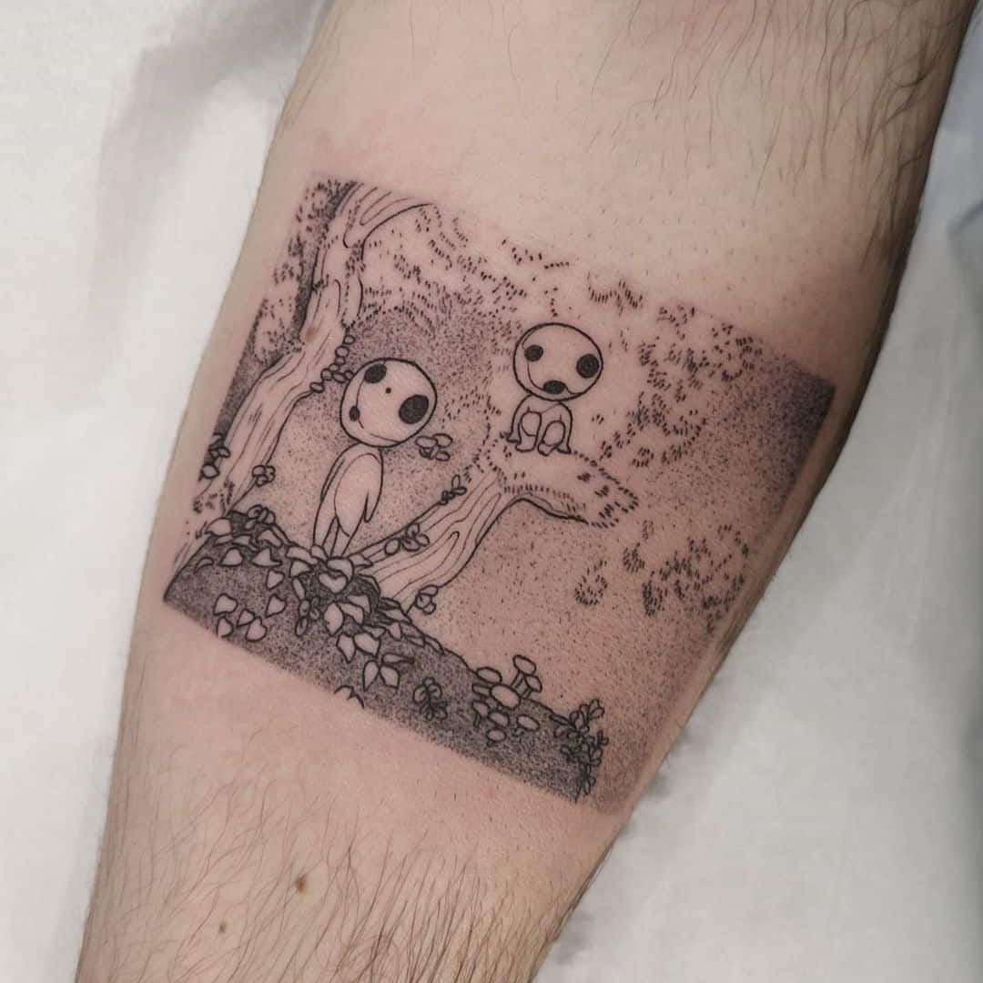 Kodama tattoo that I got yesterday  rghibli