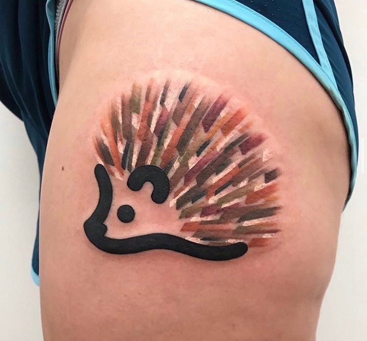 hedgehog outline tattoo