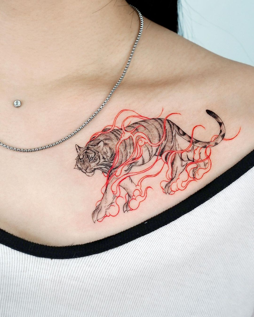 female tiger tattoo