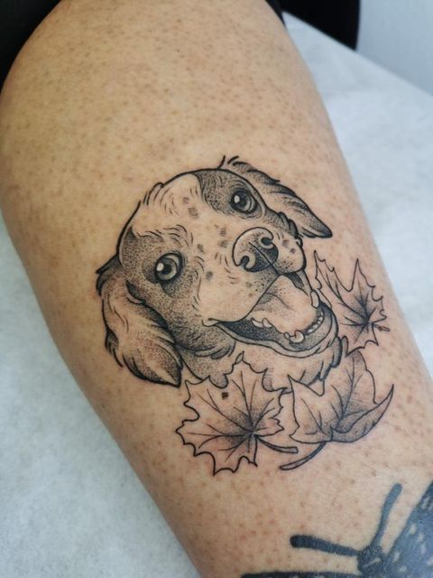 alessandra-lluch-tattoo-artist-dog-leaves