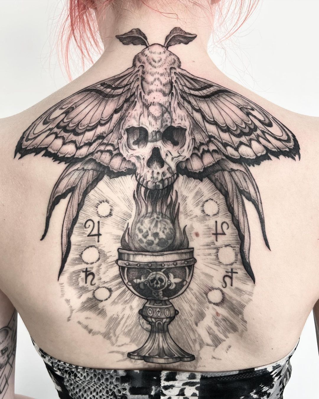 hyper realistic death moth tattoo oskar gurbada