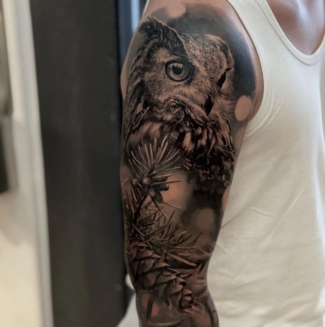 owl-tattoo-hyper-realistic-sarah-krone