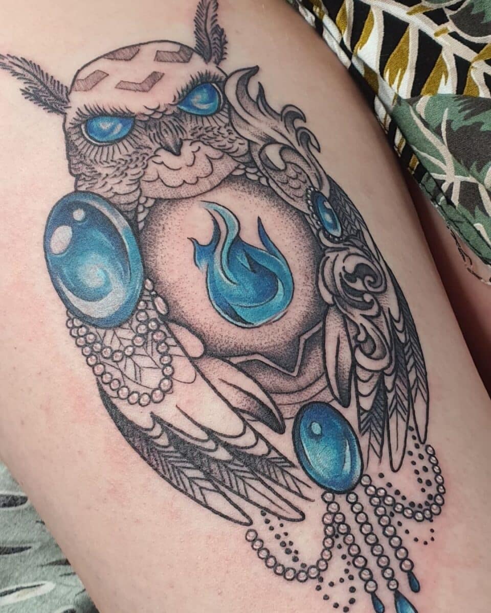 owl-tattoo-illustration-blue-diana-raduta