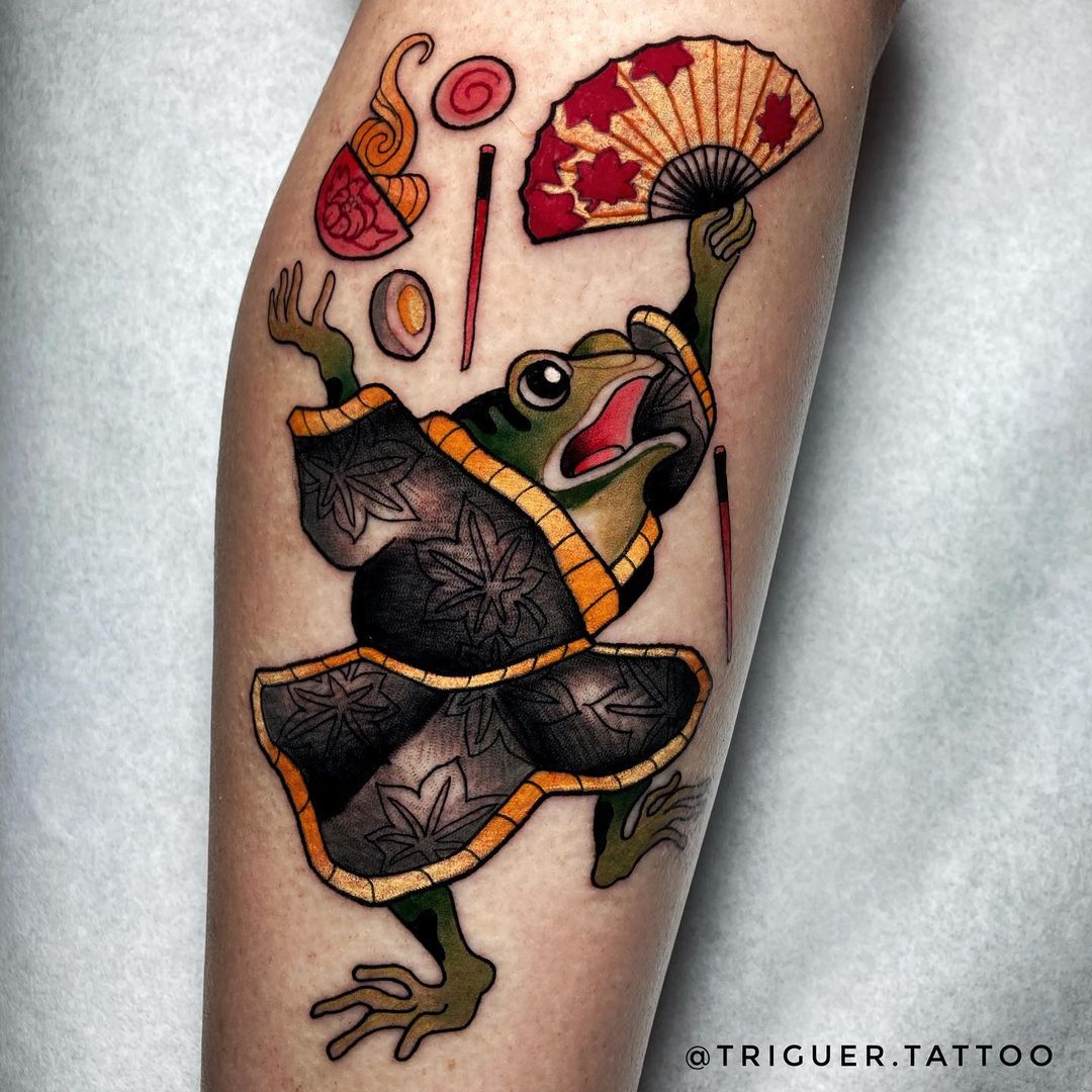 150 Japanese Frog Tattoos That Replace Your Lucky Charm