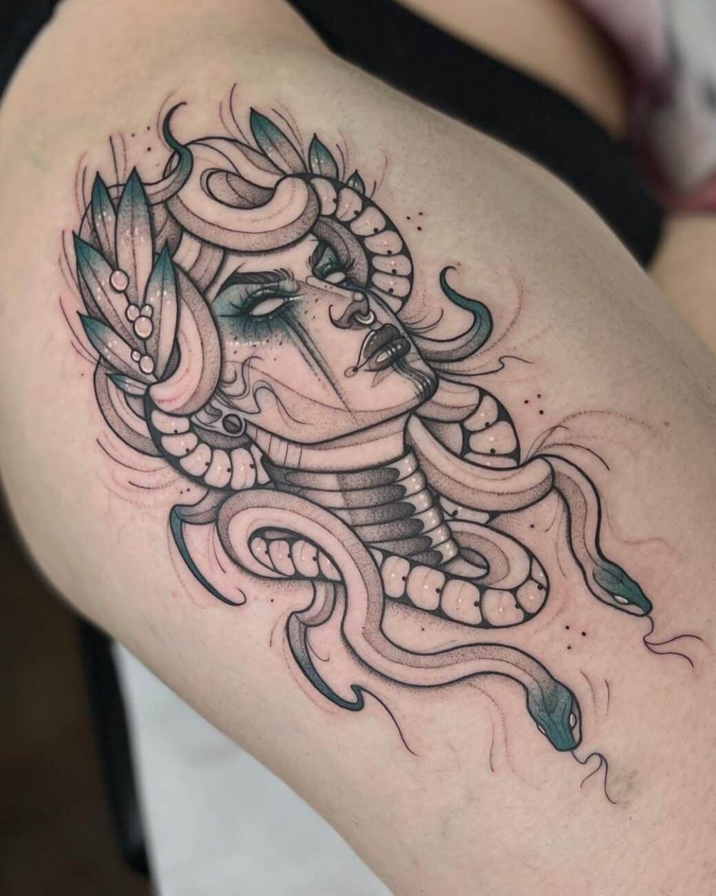 neo traditional medusa tattoo