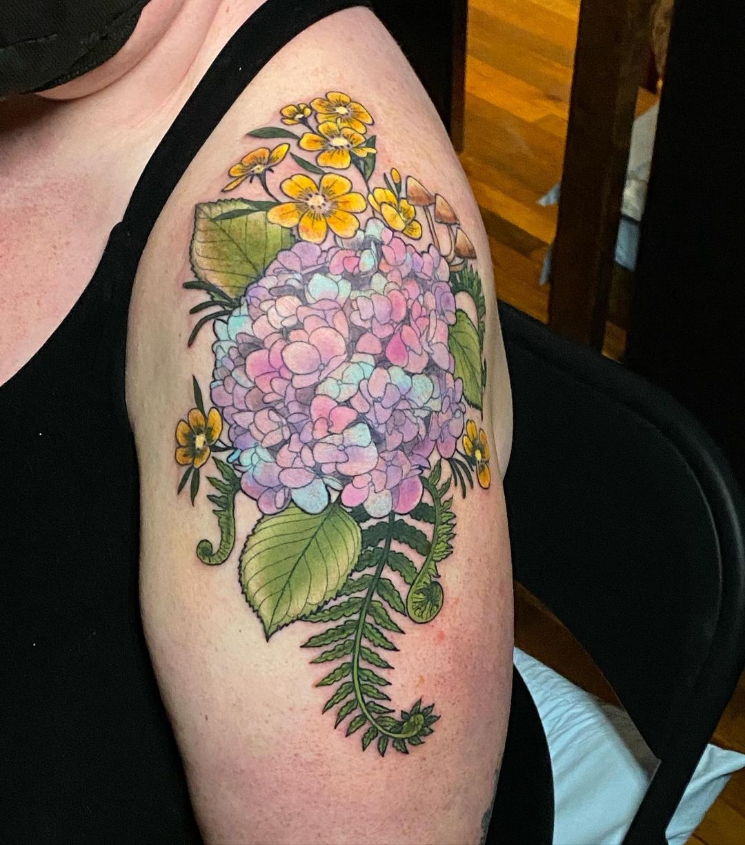 Pretty Hydrangea Flower Tattoo Ideas  Meaning  Tattoo Glee