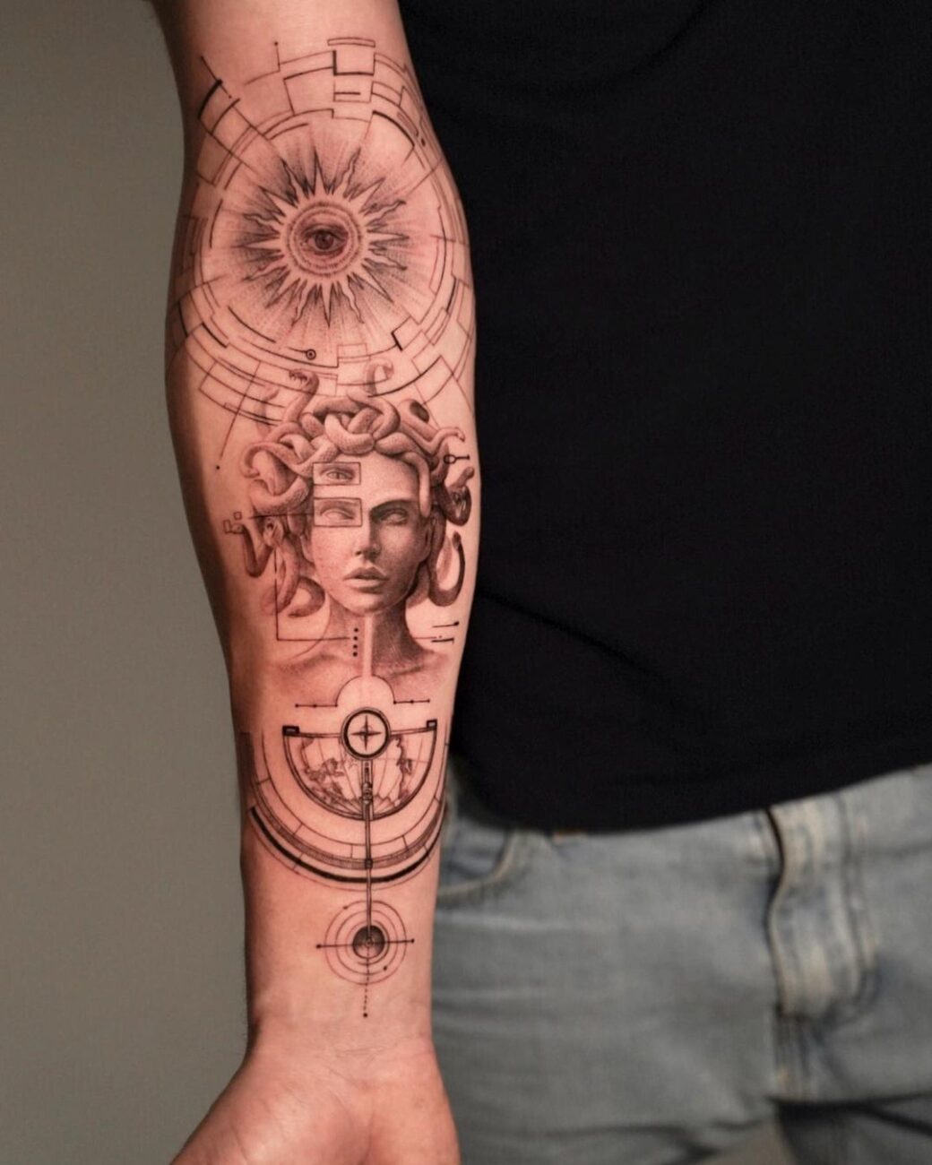 medusa tattoo half sleeve