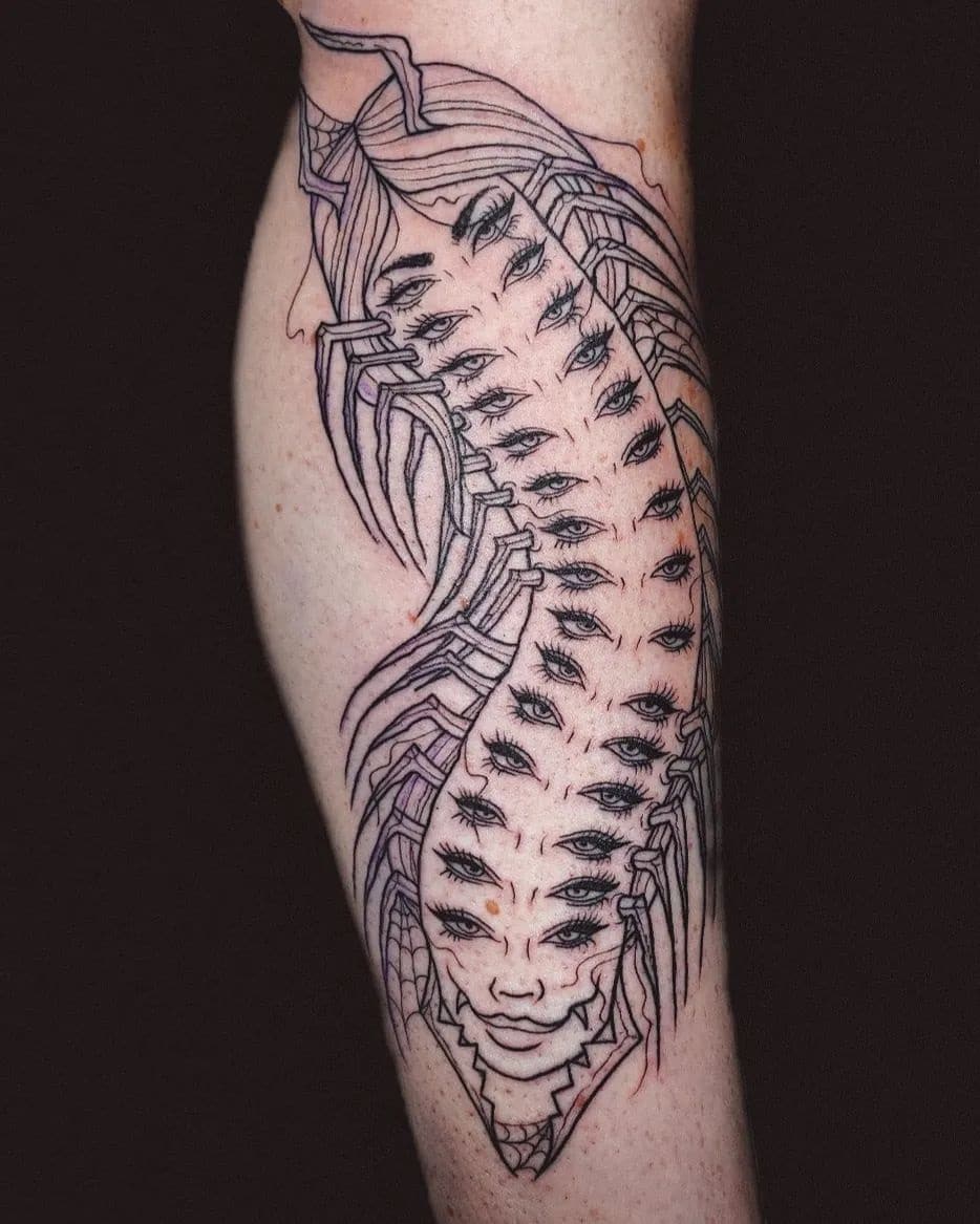 traditional centipede tattoo