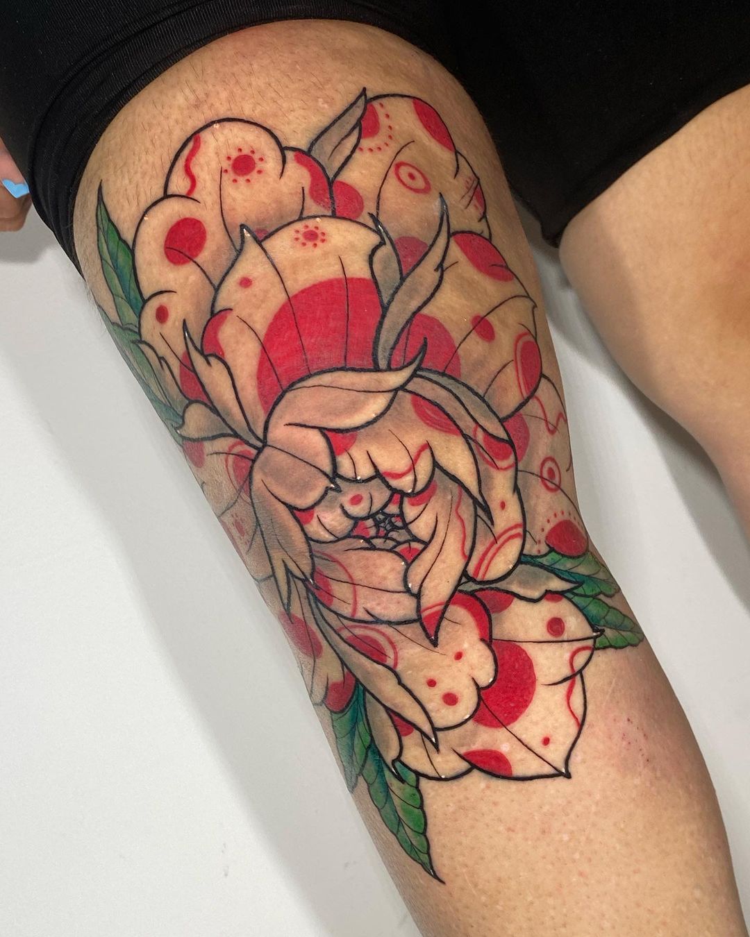 aesthetic red flowers tattoo lucas quiceno