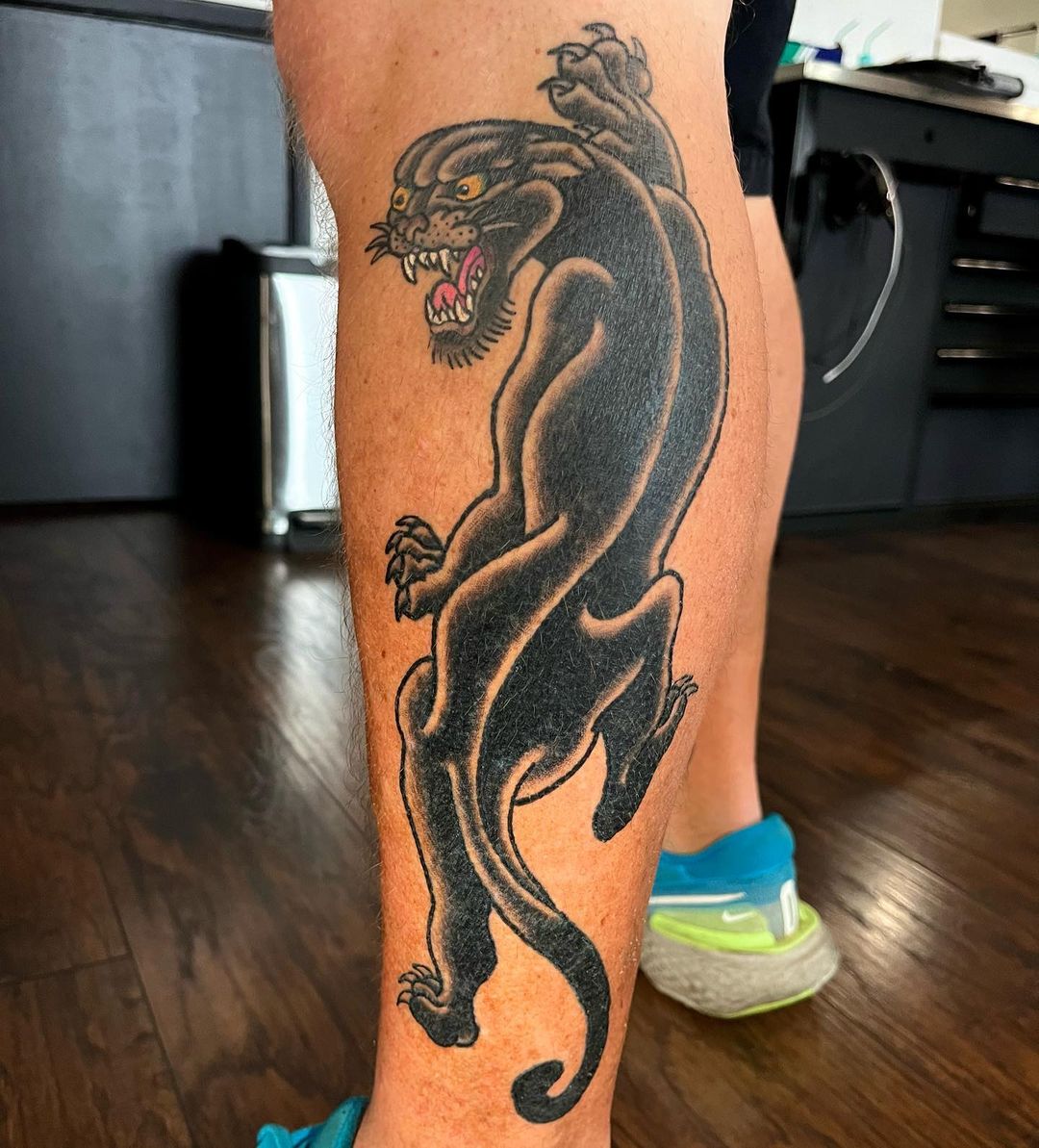 american-traditional-panther-tattoo-blue-lou