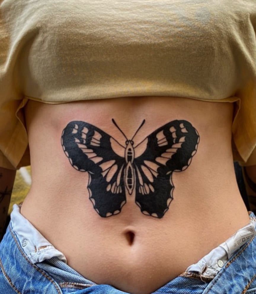 traditional-butterfly-black-and-gray-tattoo