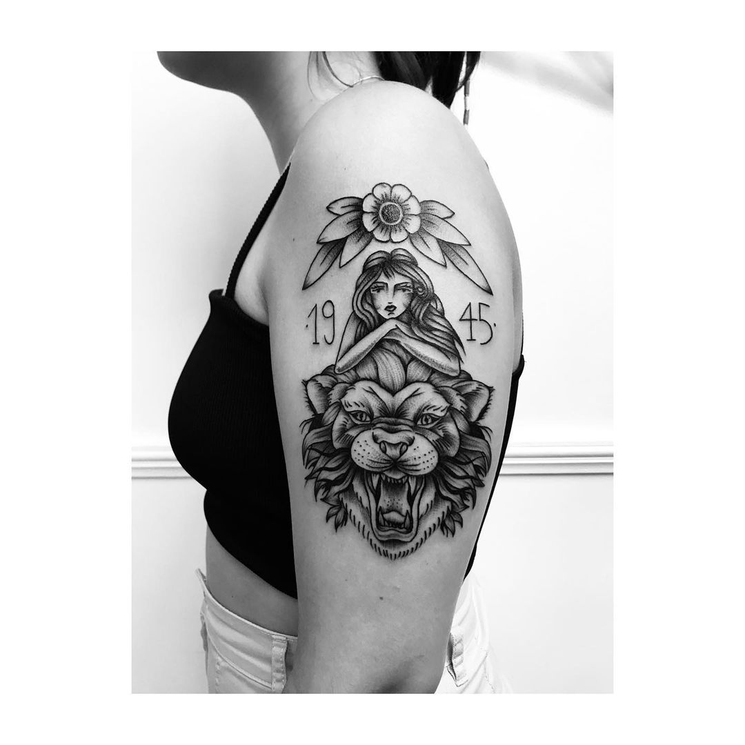 traditional-lion-woman-tattoo-twenty-two-tattoos