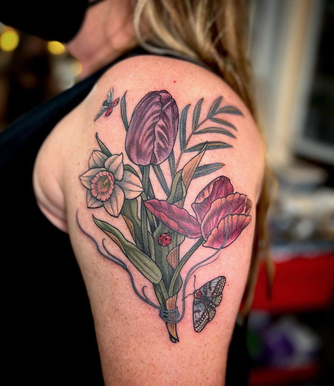 porland tattoo shops alice kendall botanical shoulder tattoo