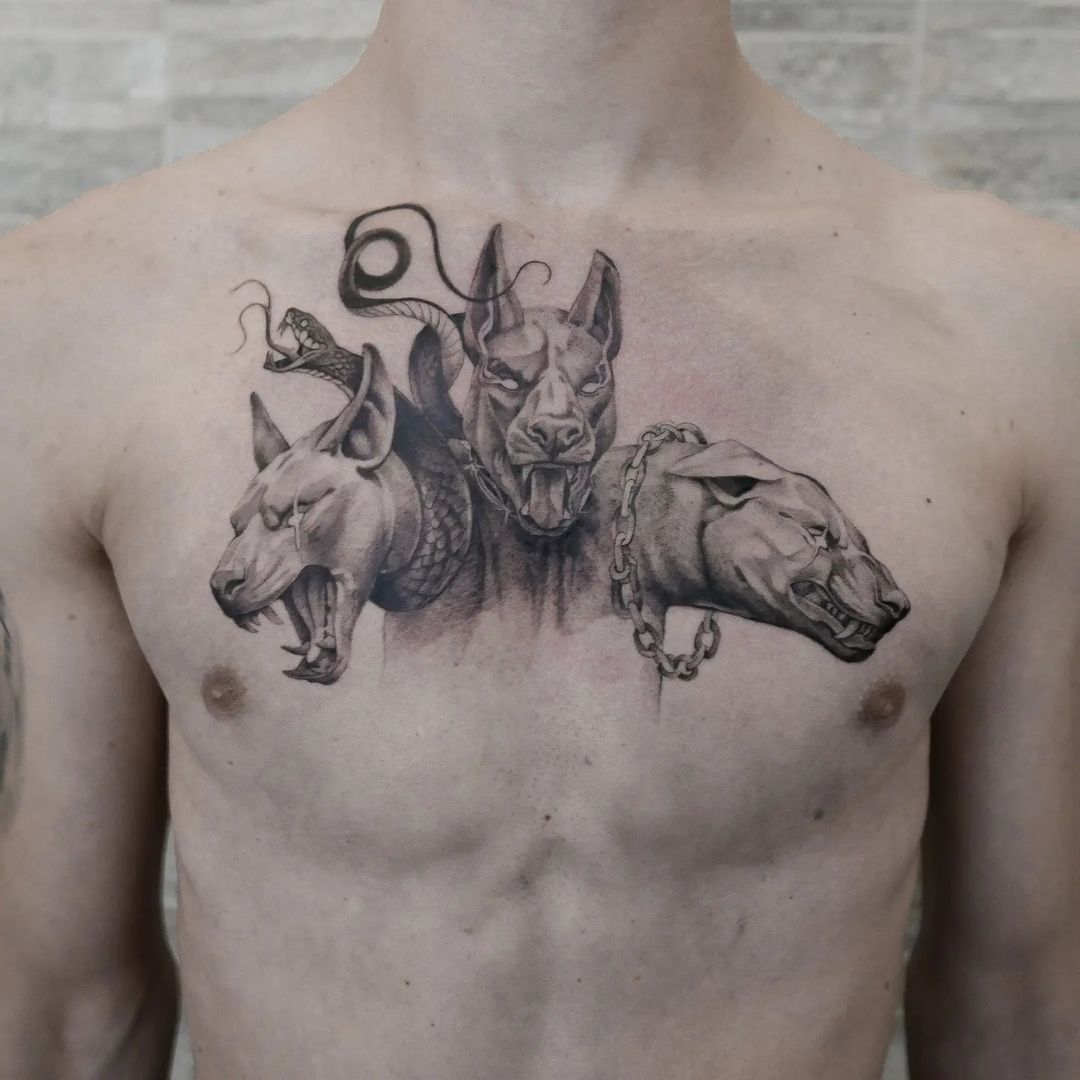 cerberus-and-snake-realistic-tattoo-ross
