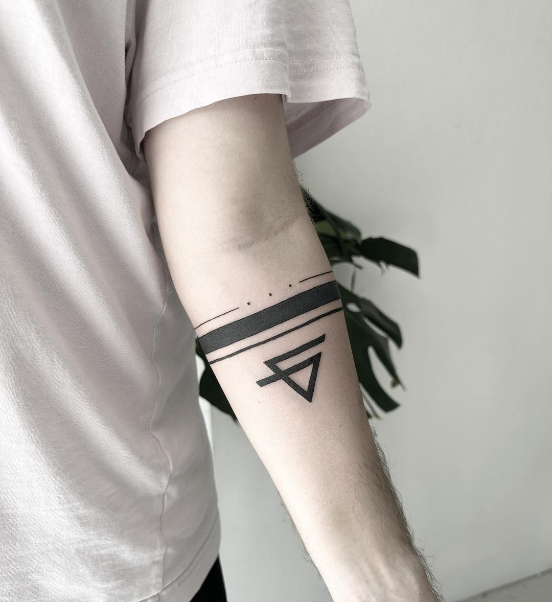 Geometric Arm Band Tattoo men | Forearm band tattoos, Wrist tattoos for  guys, Armband tattoos for men