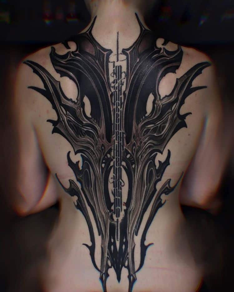 biomechanical abstract tattoo roma saenko