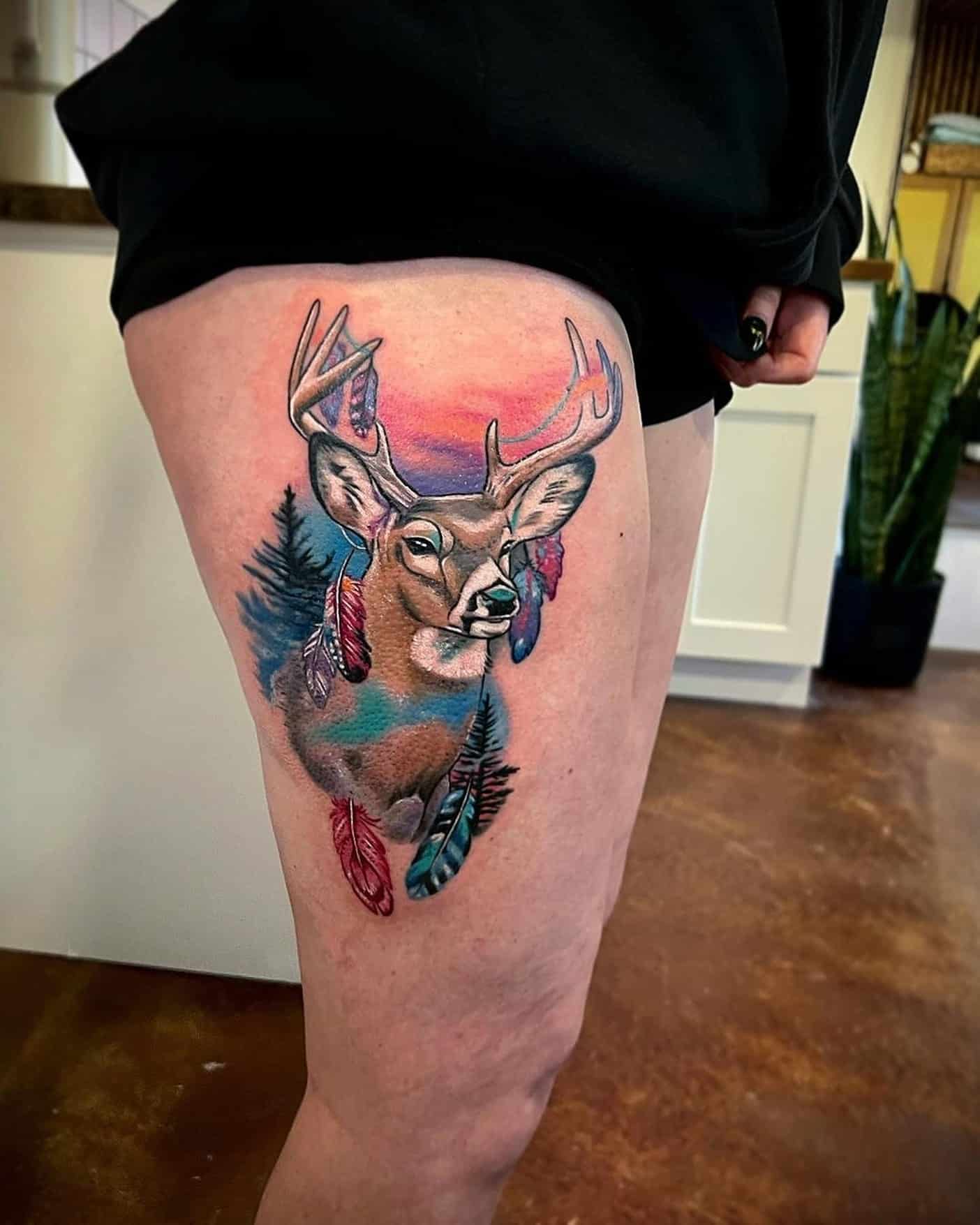 stacy smith charlotte tattoo shops deer watercolor
