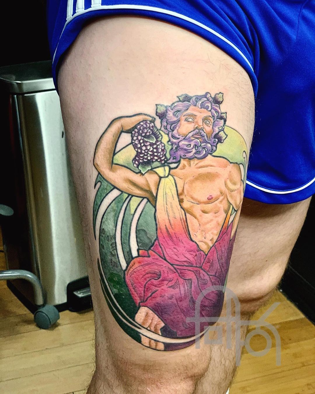 chicago-tattoo-artist-angela-koscal-dionysus-greek-good-color-tattoo