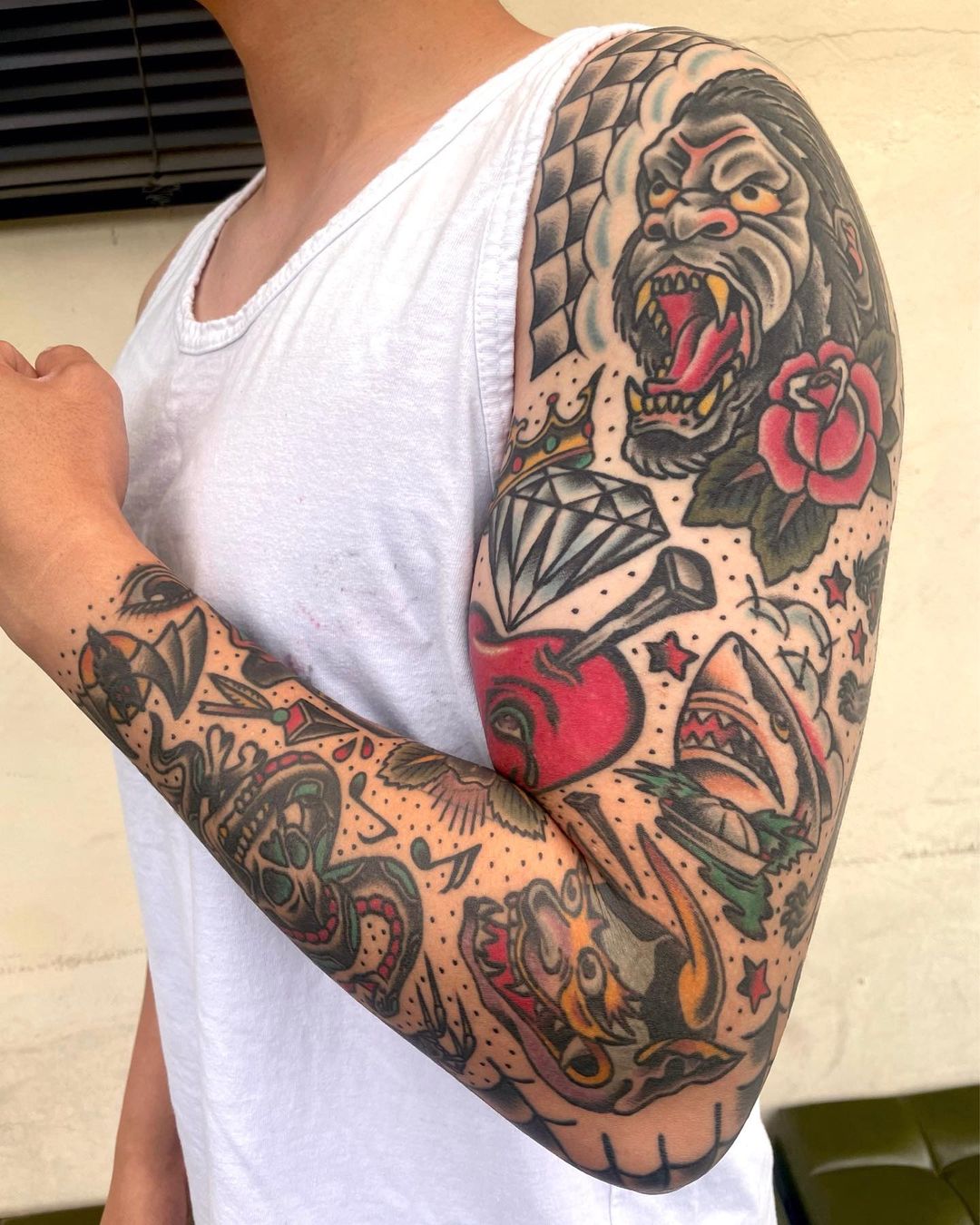 complete-sleeve-american-traditional-tattoo-jun-hyuck