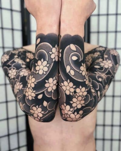 cherry blossom tatoo forearm japanese traditional xiaodan