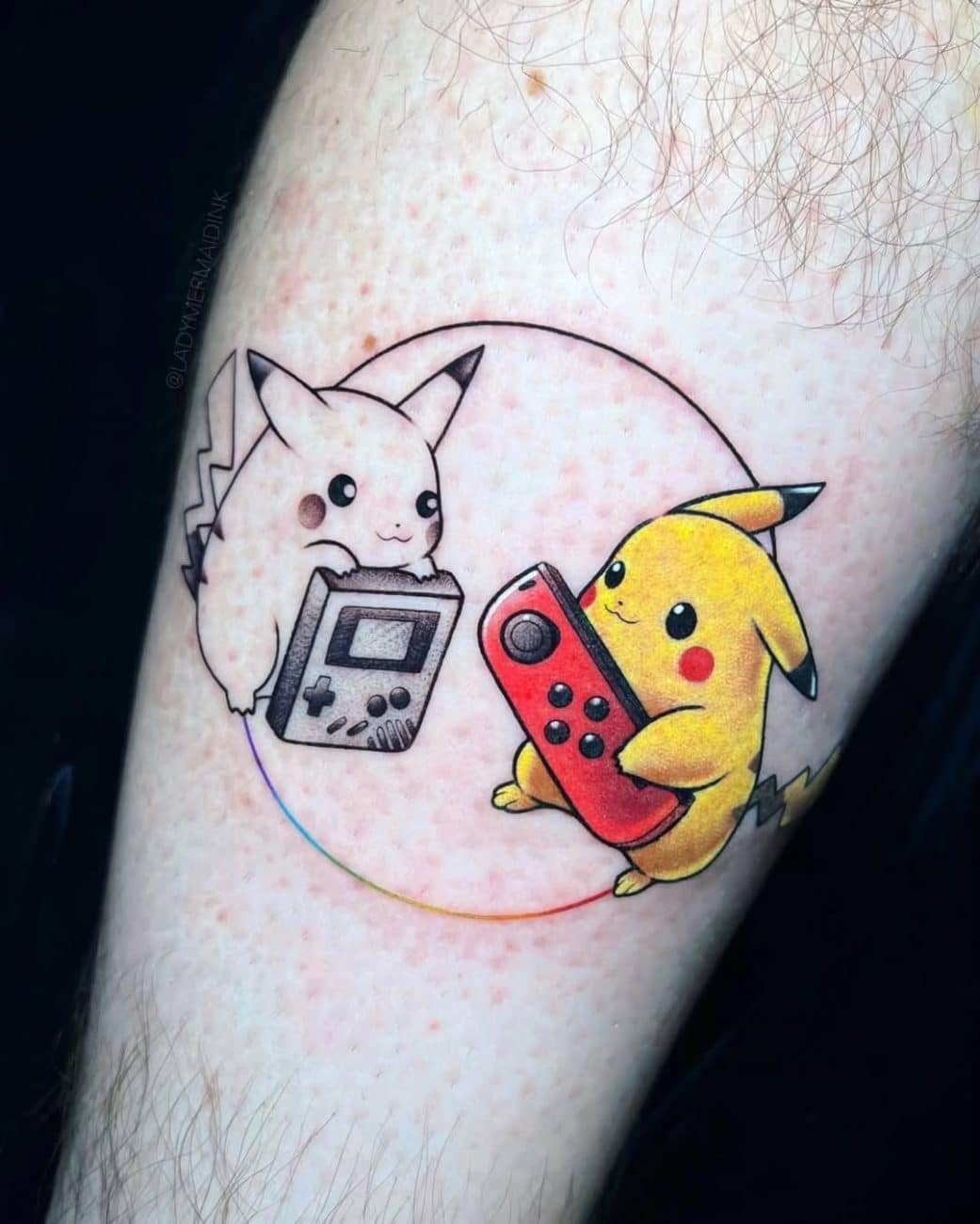double pikachu tattoo lady mermaid ink