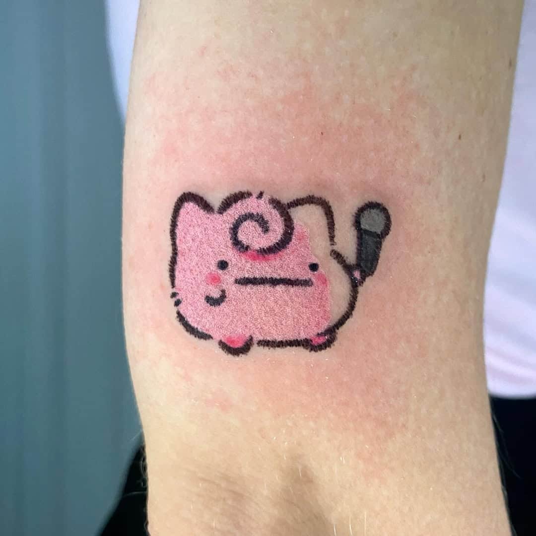 jigglypuff karaoke pokemon tattoo crayon style veronica toronto