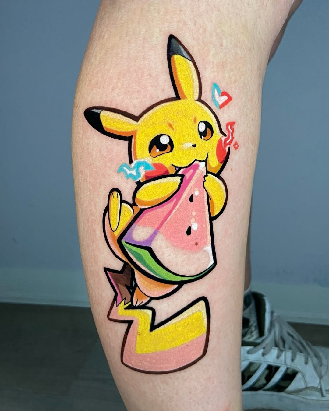 pokemon-tattoo-pikachu-eating-watermelon