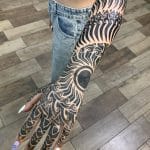 dotwork tattoo sacred geometry arm sleeve hand juan sisu