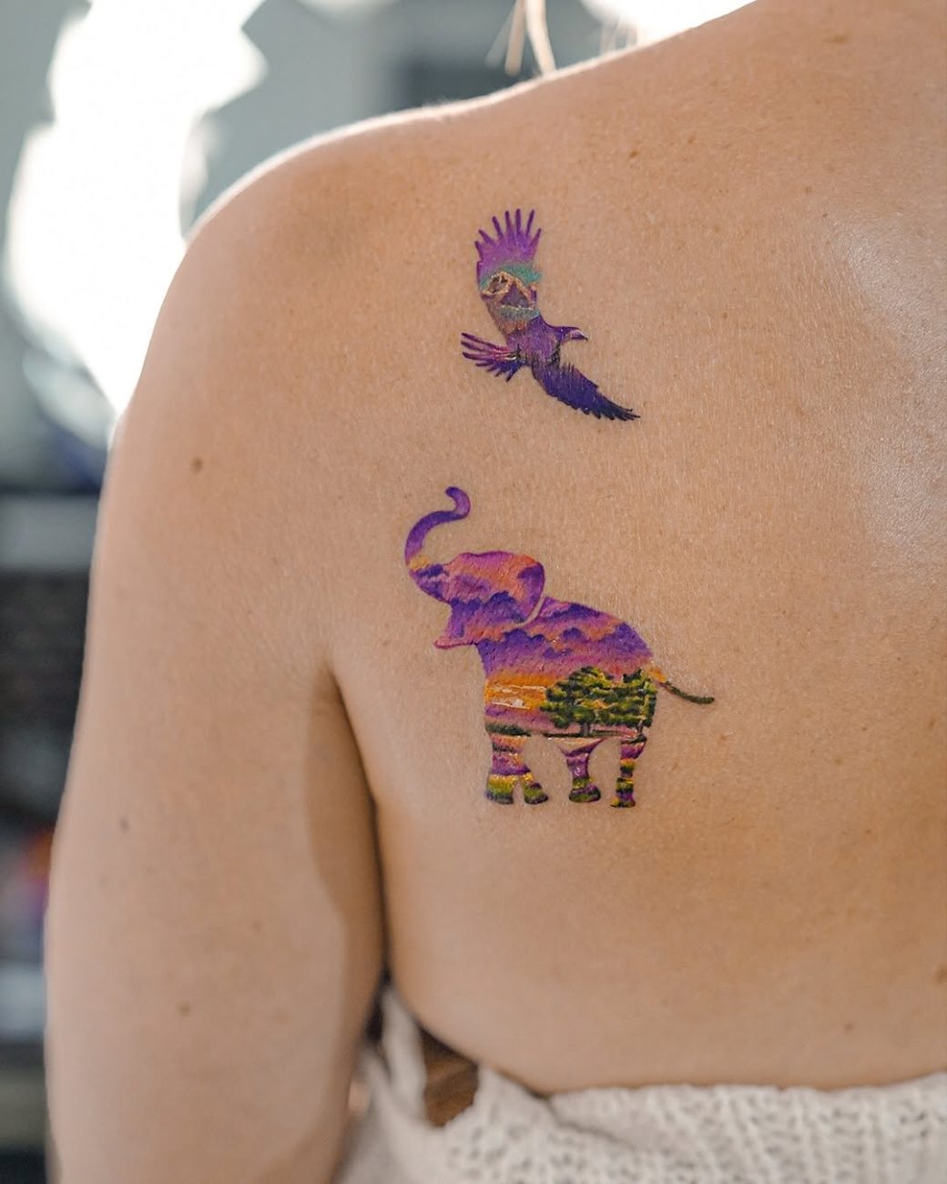 elephant tattoo meaning colorful style ornot tattoo