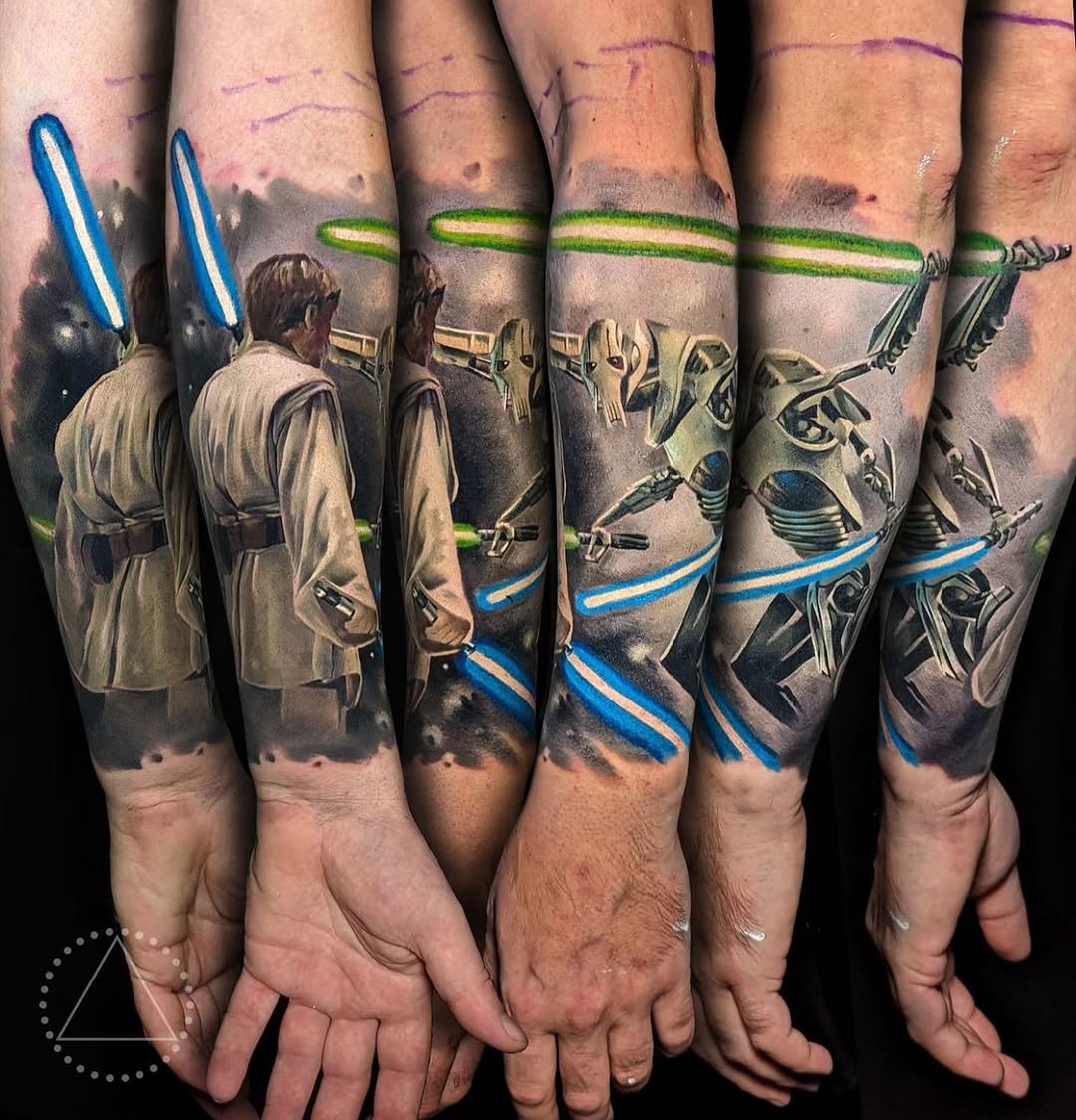 star wars luke skywalker fighting tattoo saga anderson