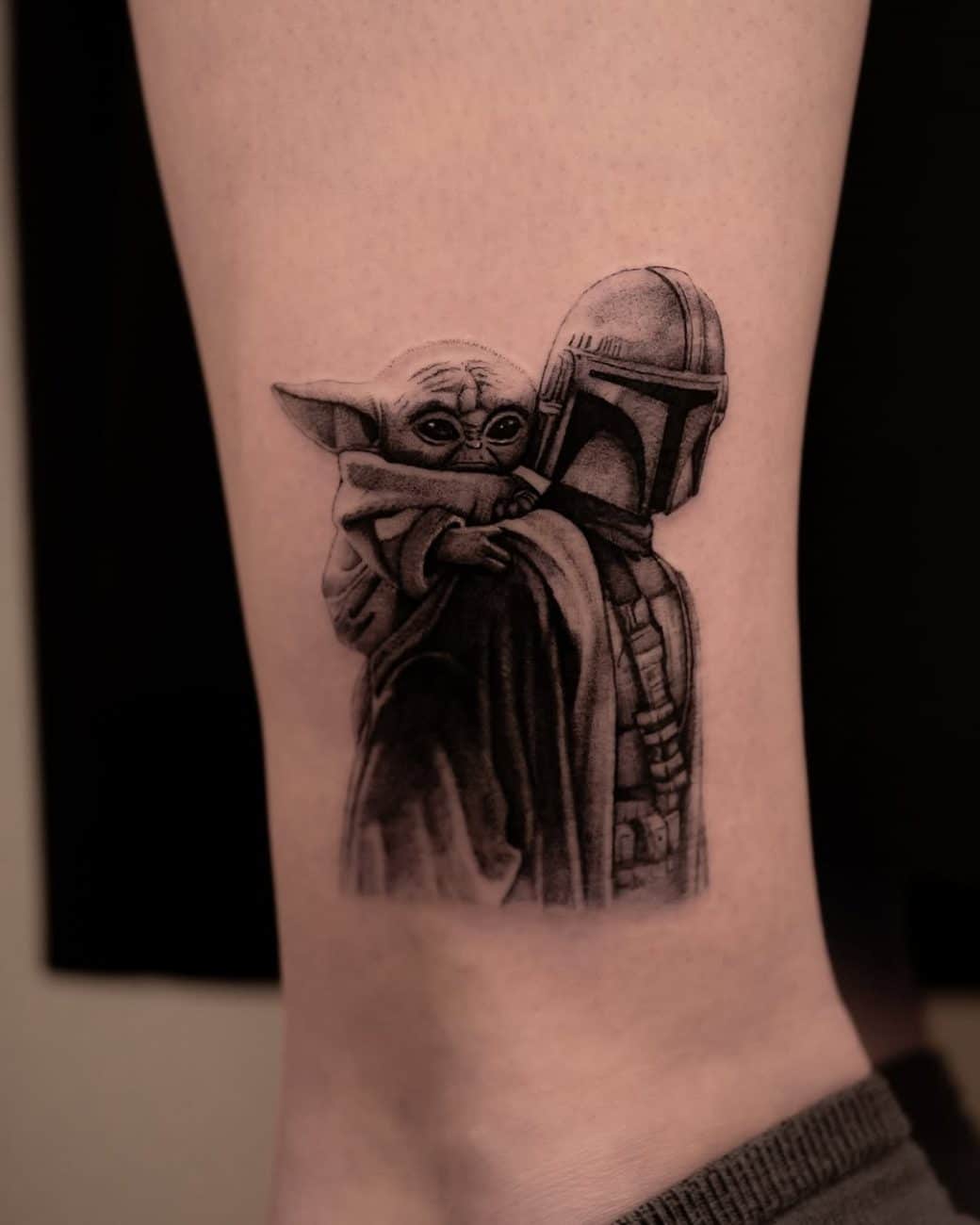star wars mandalorian grogu tattoo onur kolev