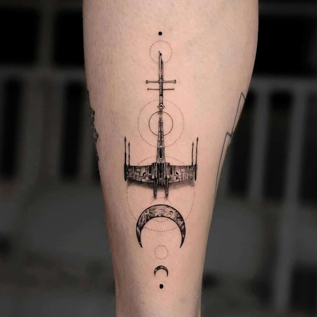 star wars tattoo x wing composition will finch