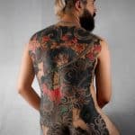 yazuza senaka tattoo samurai