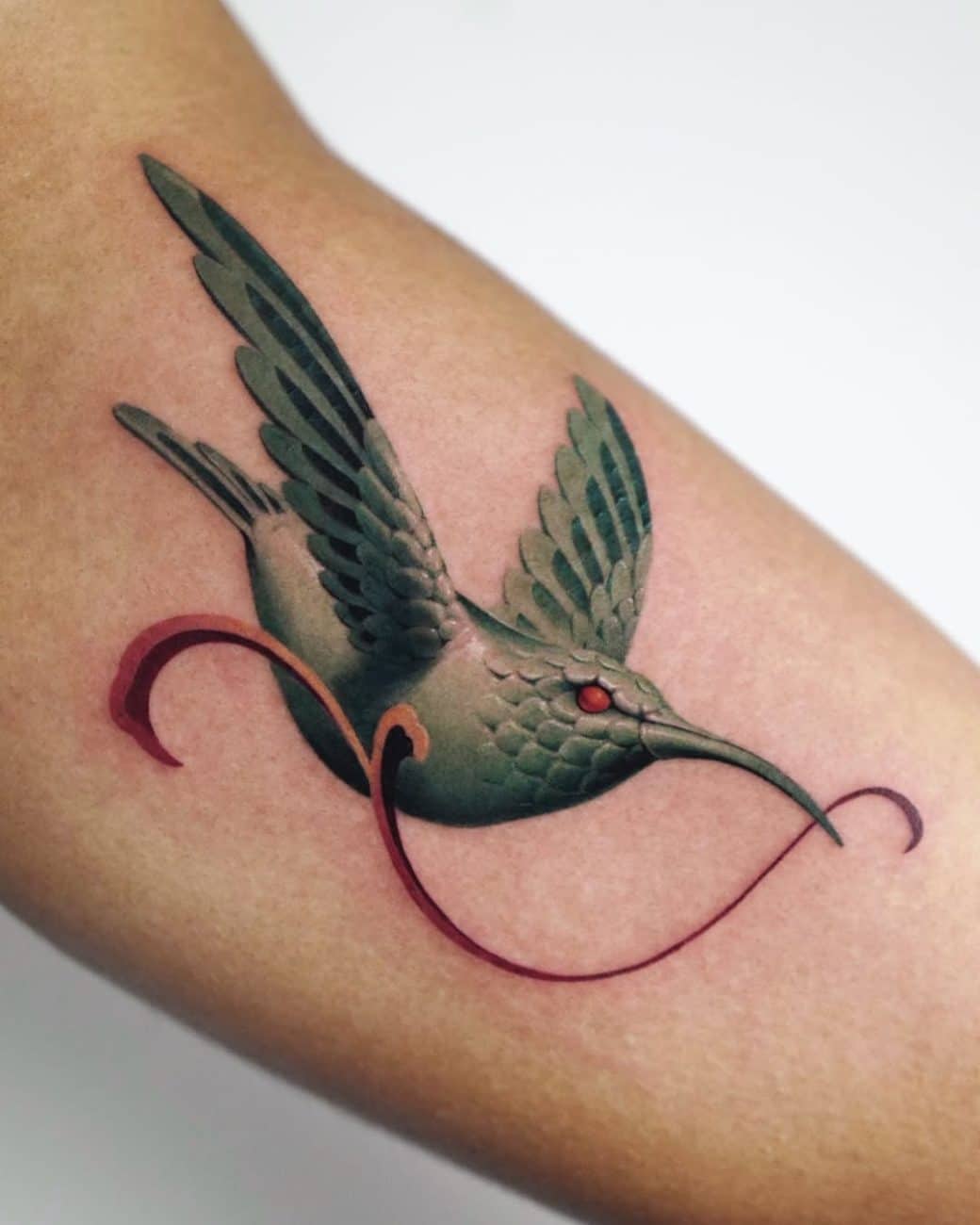 bird tattoo green illustration lighthouse tattoo art studio korea