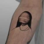 blurred face glitch tattoo adri reigada