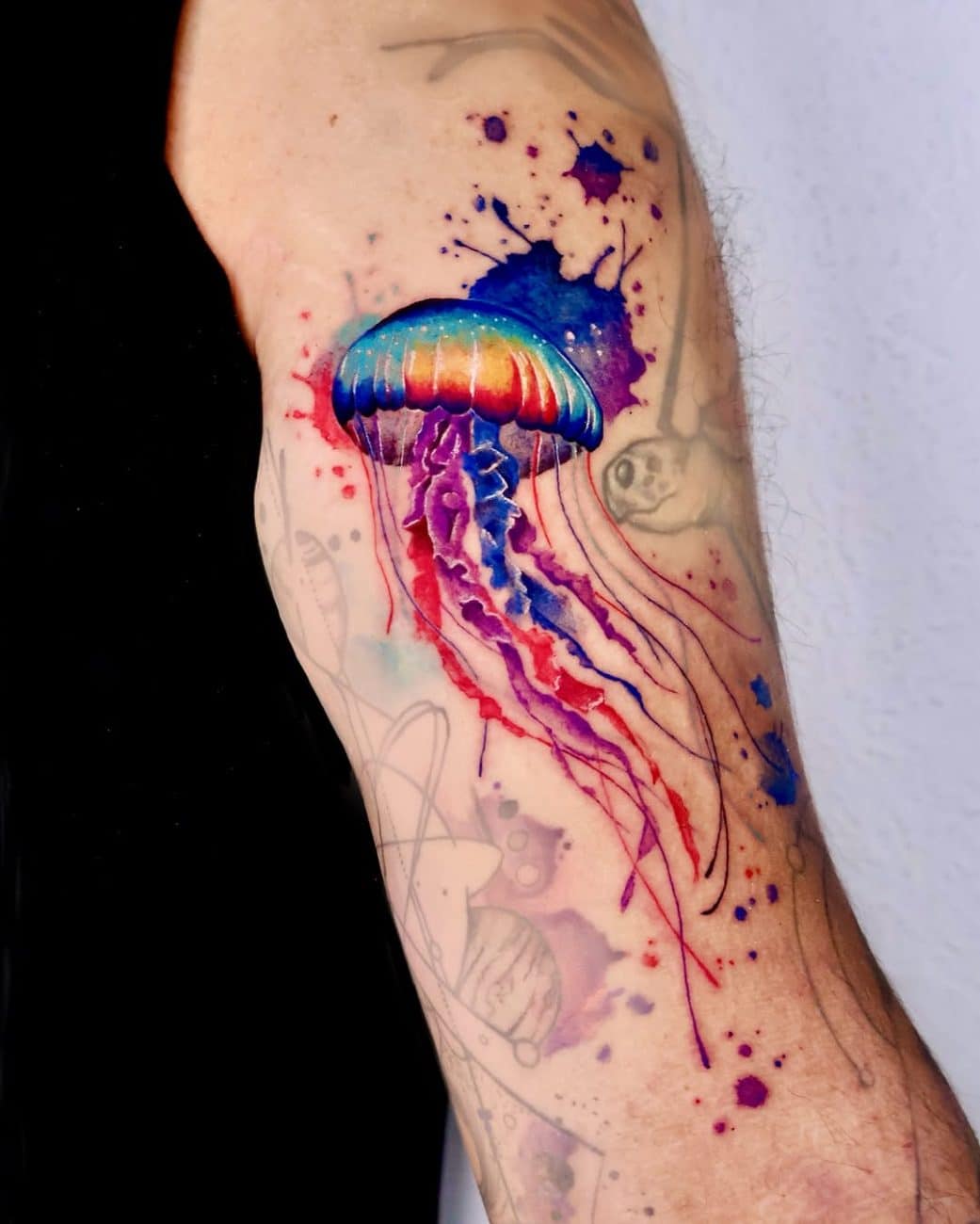 colorful jellyfish tattoo hailey