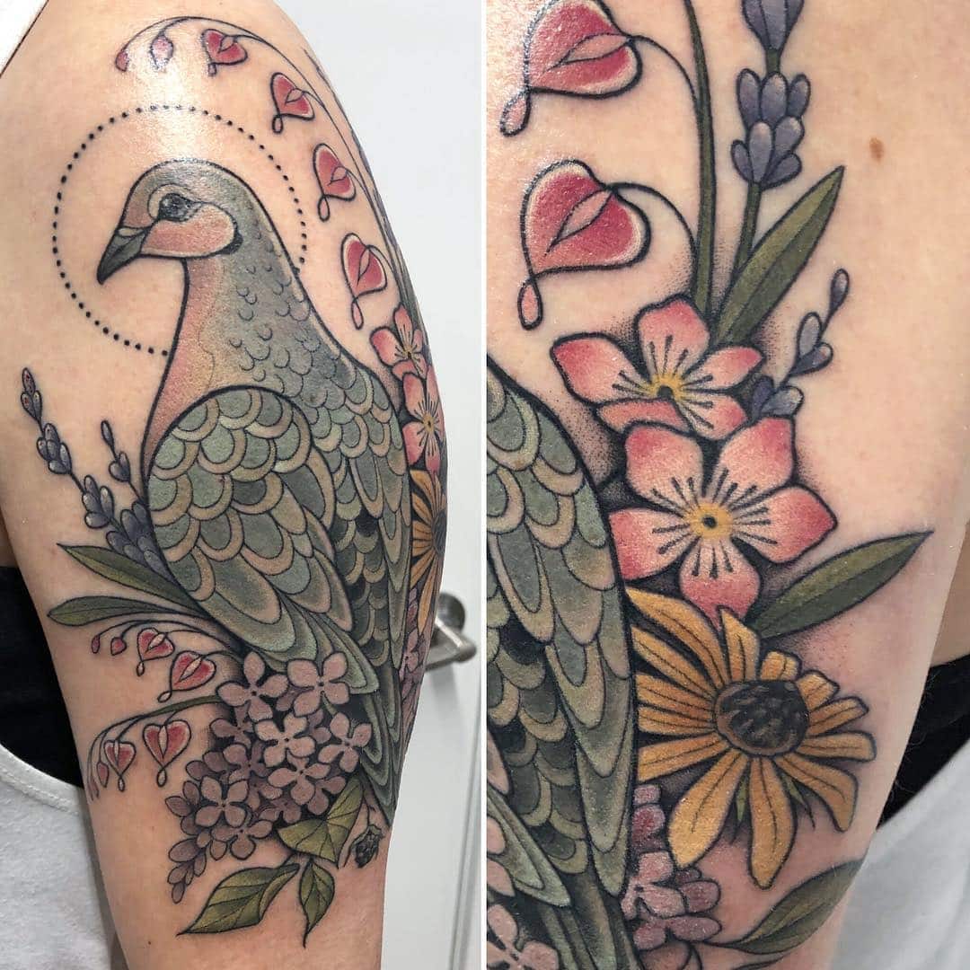 dove bird tattoo illustration tattoo nora rose