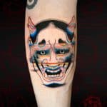 hannya glitch mask tattoo adams ramen