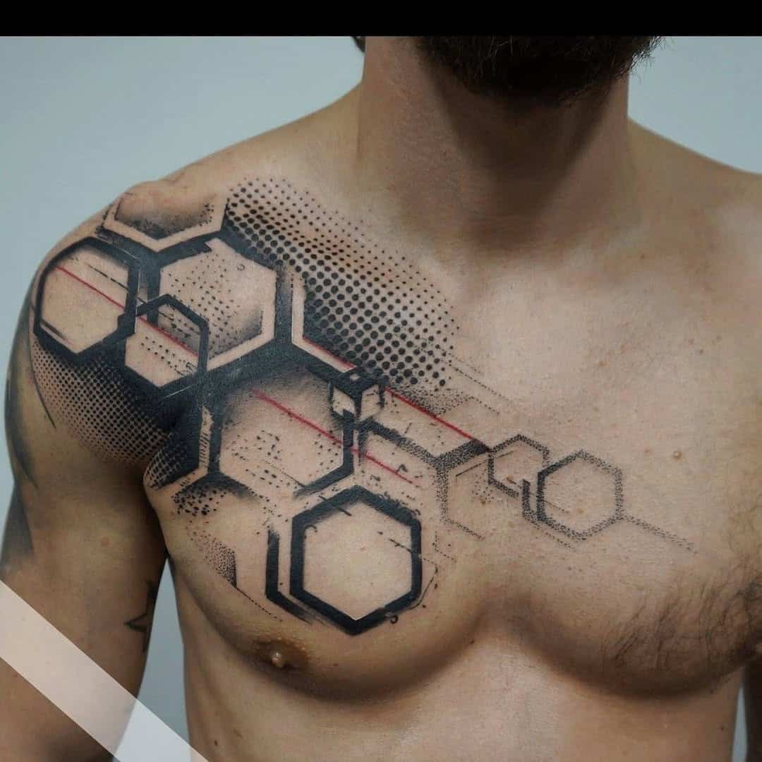 hexagon geometric tattoo image artcore tattoo