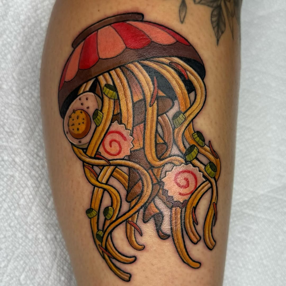 ramen jellyfish color tattoo skylar rose wasserman