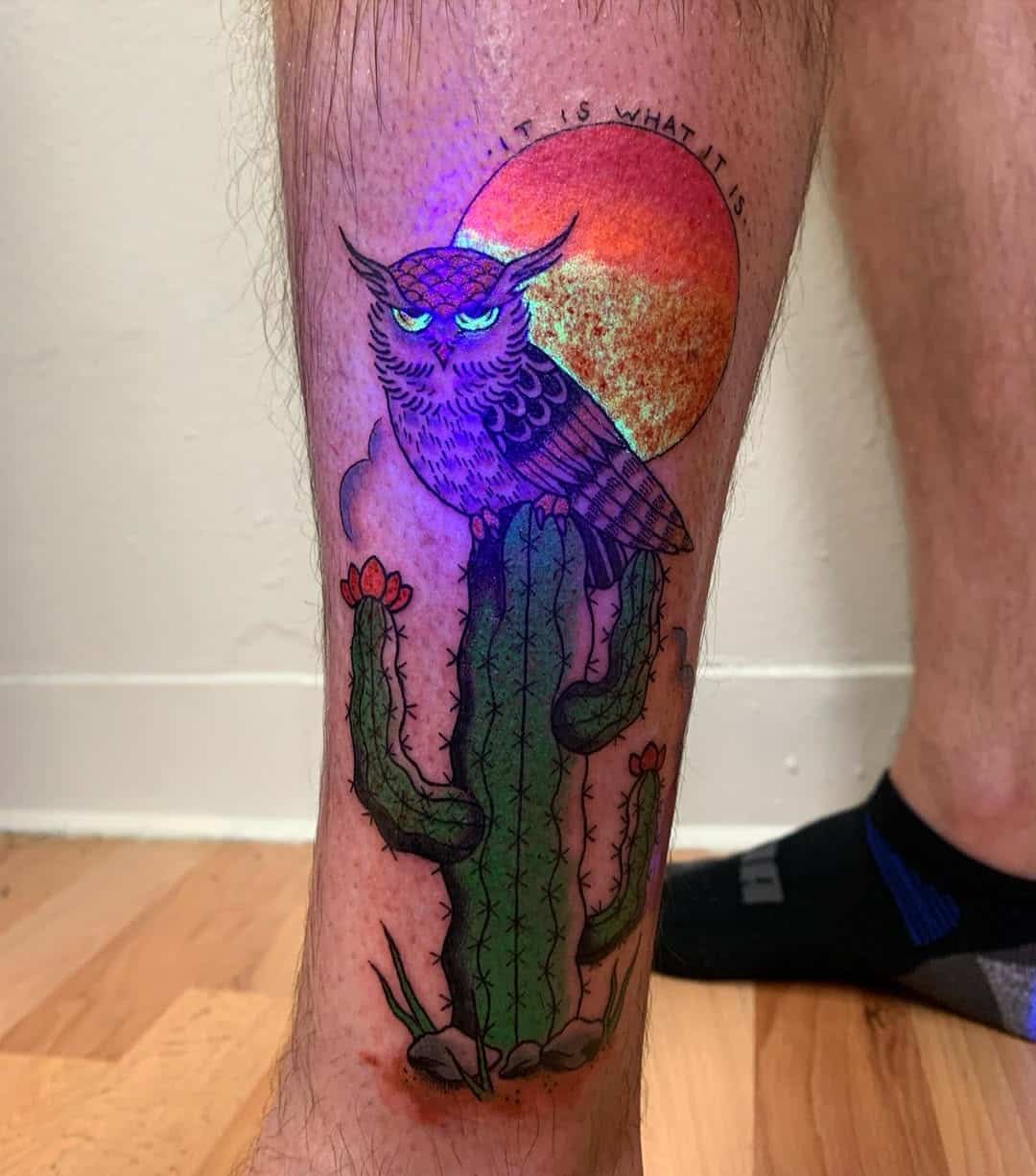 glow-in-the-dark-cactus-owl-tattoo-kelsey-jernigan