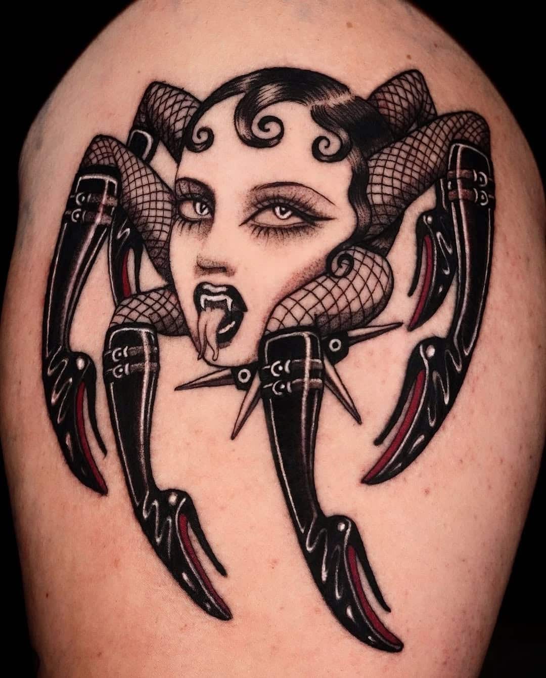 lady spider tattoo jaded youth
